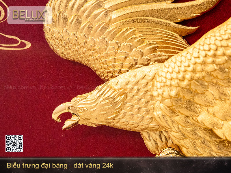 Biểu trưng tròn đại bàng dát vàng 24k&nbsp;